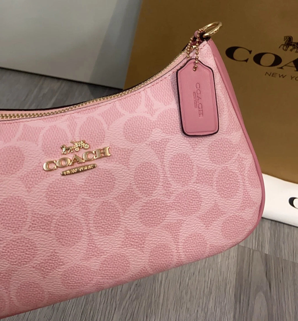 Coach Teri Shoulder Bag In Signature Canvas CV933 Dusty Pink